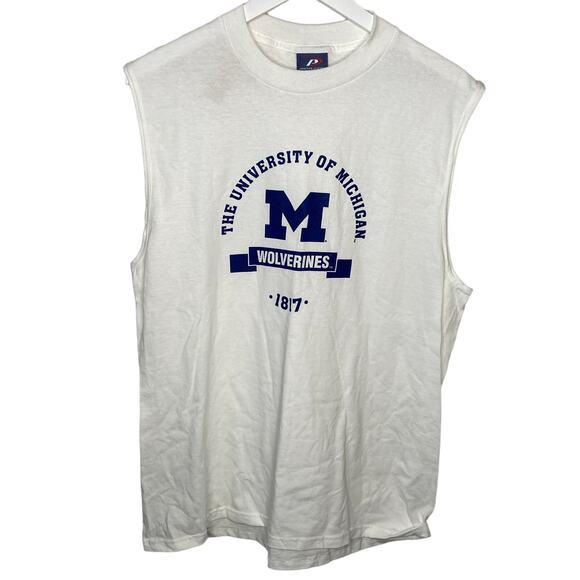 Vintage Pro Player University of Michigan Wolverine Sleeveless T Shirt - Men's L - Picture 1 of 4